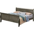 Pemberly Row Modern Queen Sleigh Bed in Wood - Gray Finish