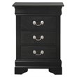 Pemberly Row Modern 3 Drawer Nightstand in Wood Veneers - Black Finish