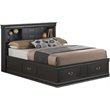Pemberly Row Modern King Storage Bed with Drawers in Black Wood Finish