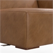 Pemberly Row Right-Arm Sofa Module in Genuine Caramel Brown Leather