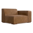 Pemberly Row Right-Arm Sofa Module in Genuine Caramel Brown Leather