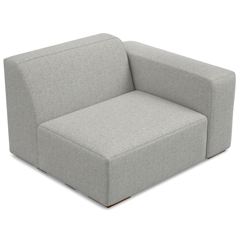 Pemberly Row Right-Arm Sofa Module in Pale Grey Performance Fabric
