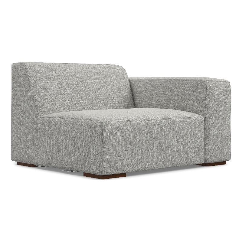 Pemberly Row Right-Arm Sofa Module in Pale Grey Performance Fabric