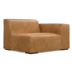 Pemberly Row Right-Arm Sofa Module in Genuine Sienna Leather