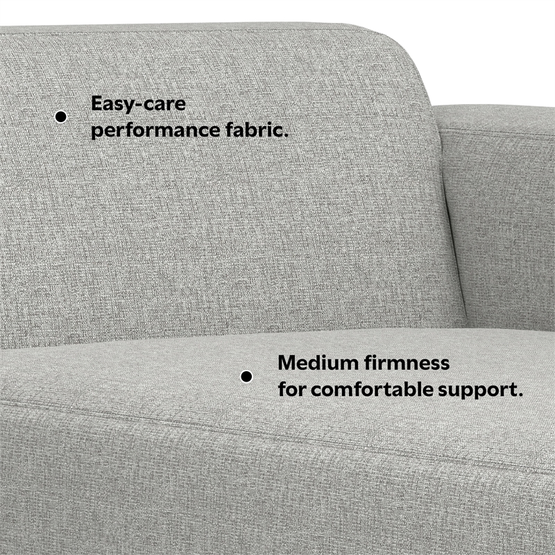 Pemberly Row Right Chaise Sofa Module in Pale Grey Performance Fabric