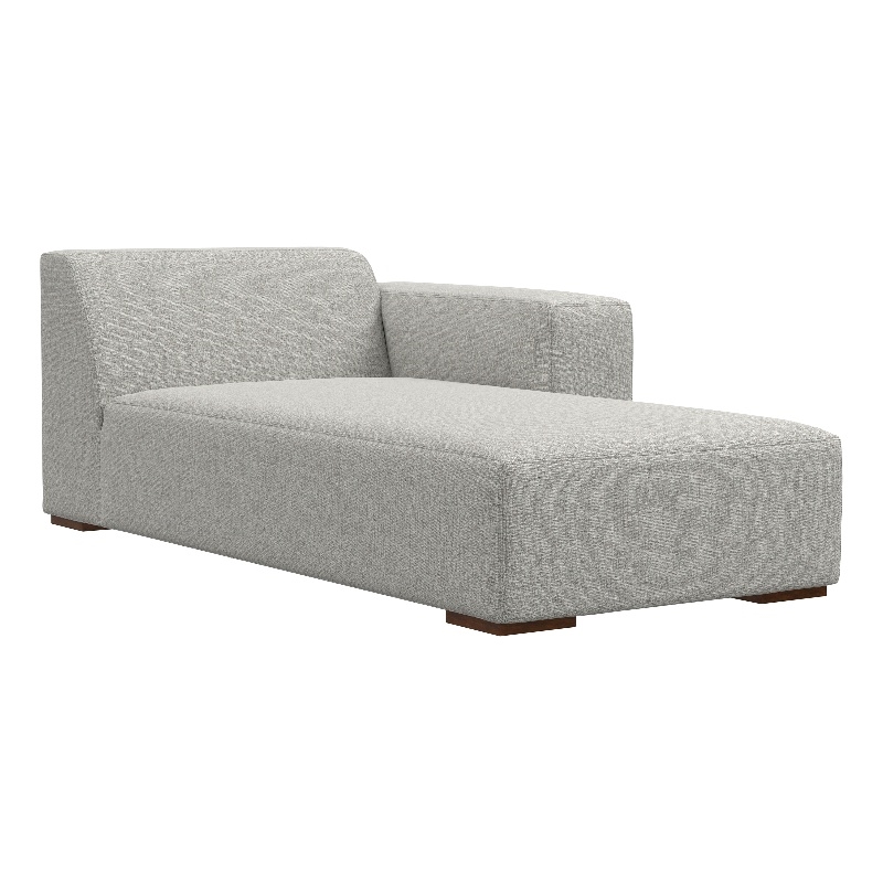 Pemberly Row Right Chaise Sofa Module in Pale Grey Performance Fabric
