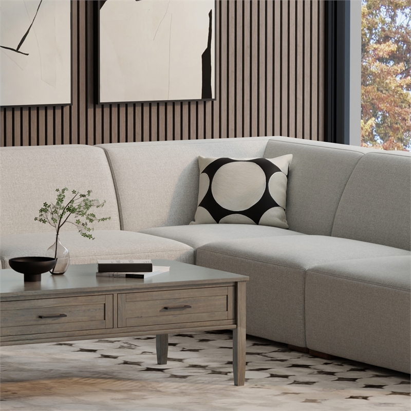 Pemberly Row Corner Sofa Module in Pale Grey Performance Fabric
