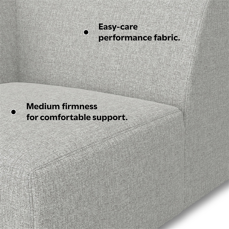 Pemberly Row Corner Sofa Module in Pale Grey Performance Fabric