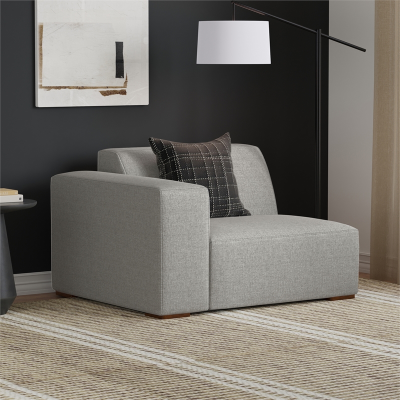Pemberly Row Corner Sofa Module in Pale Grey Performance Fabric