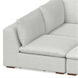 Pemberly Row Pit Sectional Sofa with Ottoman in Cloud Grey Performance Fabric