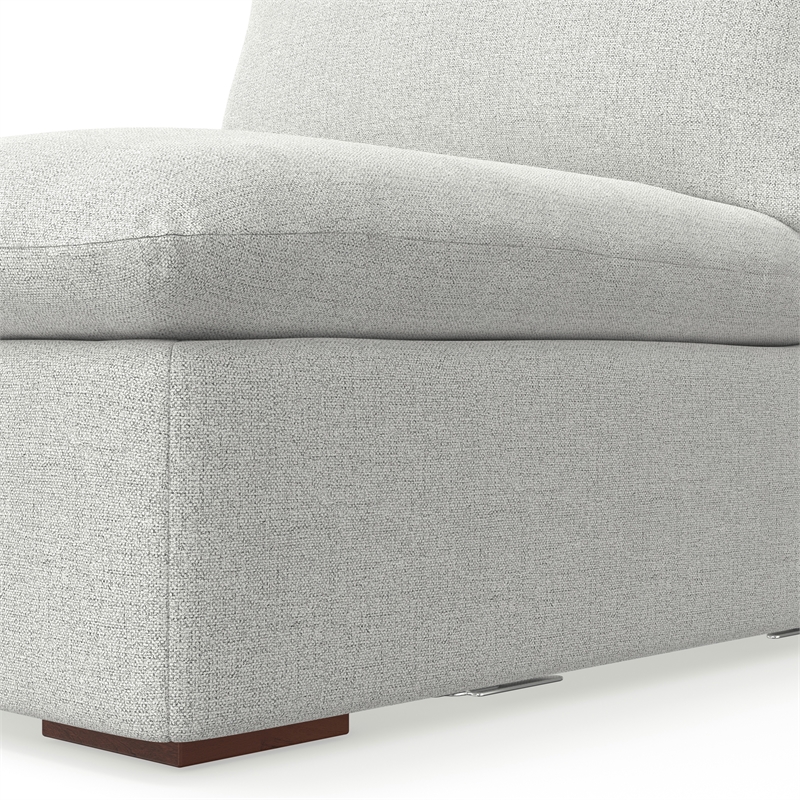 Pemberly Row Center Armless Sofa Module in Cloud Grey Performance Fabric