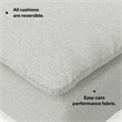 Pemberly Row Center Armless Sofa Module in Cloud Grey Performance Fabric