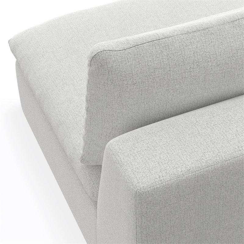 Pemberly Row Center Armless Sofa Module in Cloud Grey Performance Fabric