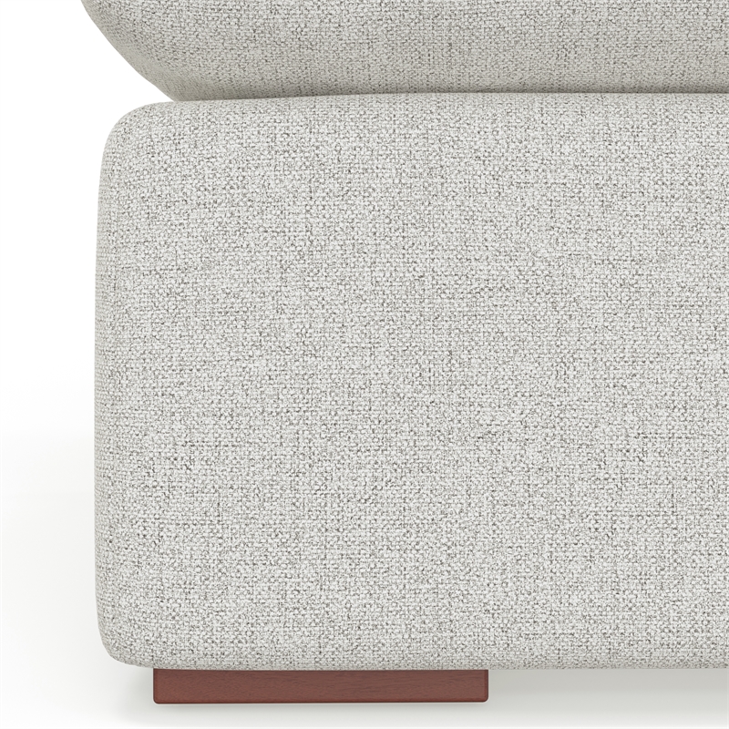 Pemberly Row Center Armless Sofa Module in Cloud Grey Performance Fabric