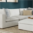 Pemberly Row Center Armless Sofa Module in Cloud Grey Performance Fabric