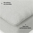 Pemberly Row Left-Arm Sofa Module in Cloud Grey Performance Fabric