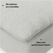 Pemberly Row Right-Arm Sofa Module in Cloud Grey Performance Fabric
