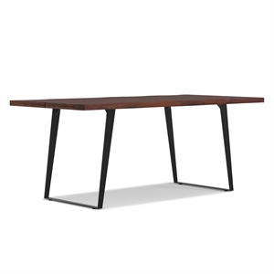 Pemberly Row 72&quot x 36&quot Industrial Dining Table in Dark Walnut Finish