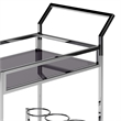 Pemberly Row Modern Bar Cart Metal and Tempered Glass in Chrome Finish