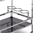 Pemberly Row Modern Bar Cart Metal and Tempered Glass in Chrome Finish