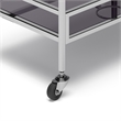 Pemberly Row Modern Bar Cart Metal and Tempered Glass in Chrome Finish