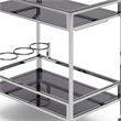 Pemberly Row Modern Bar Cart Metal and Tempered Glass in Chrome Finish