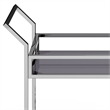 Pemberly Row Modern Bar Cart Metal and Tempered Glass in Chrome Finish