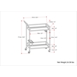 Pemberly Row Modern Bar Cart Metal and Tempered Glass in Chrome Finish