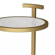 Pemberly Row 10 in Wide Metal C Side Table in White Marble and Gold