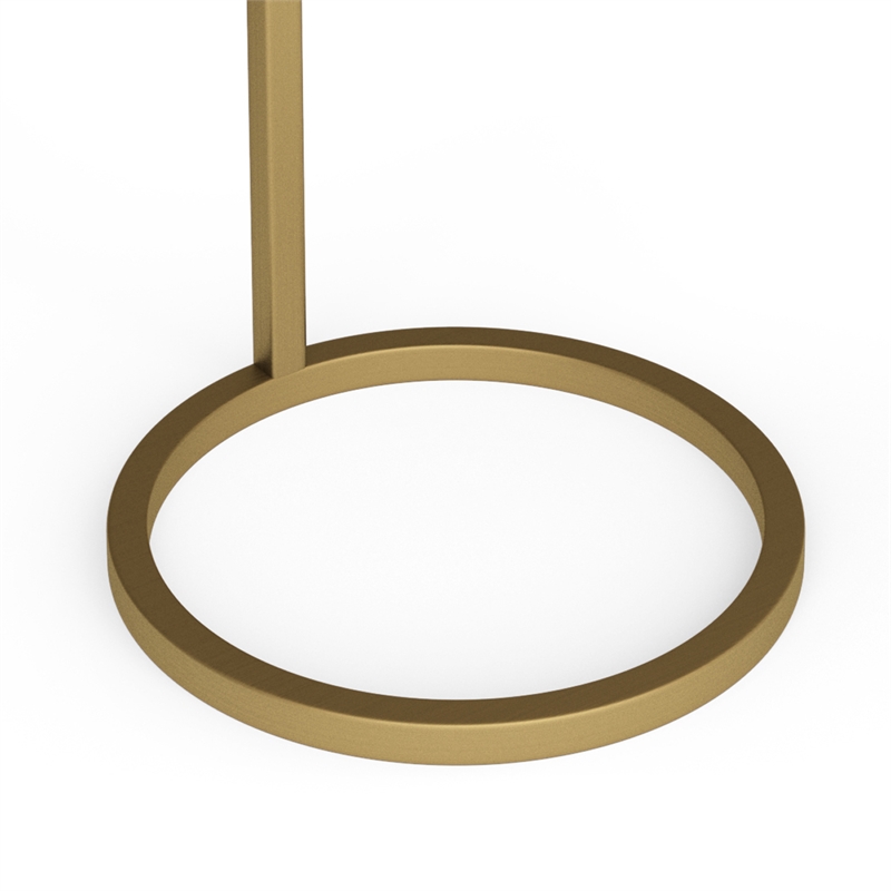 Pemberly Row 10 in Wide Metal C Side Table in White Marble and Gold