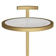 Pemberly Row 10 in Wide Metal C Side Table in White Marble and Gold