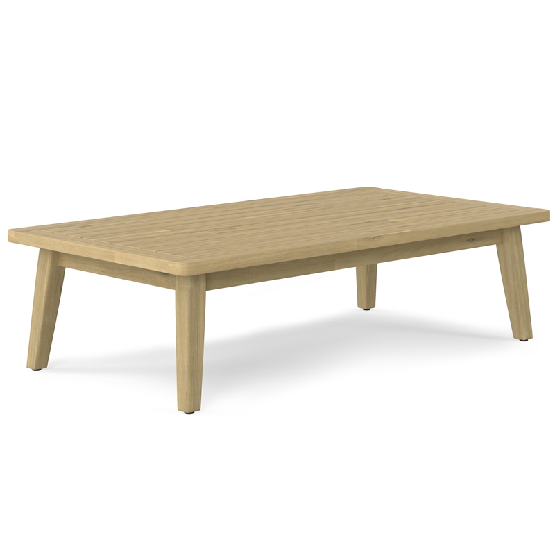 Pemberly Row 4-Piece Outdoor Conversation Set in Grey Fabric and Acacia Wood
