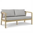 Pemberly Row 4-Piece Outdoor Conversation Set in Grey Fabric and Acacia Wood