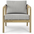Pemberly Row 4-Piece Outdoor Conversation Set in Grey Fabric and Acacia Wood