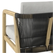 Pemberly Row 4-Piece Outdoor Conversation Set in Grey Fabric and Acacia Wood