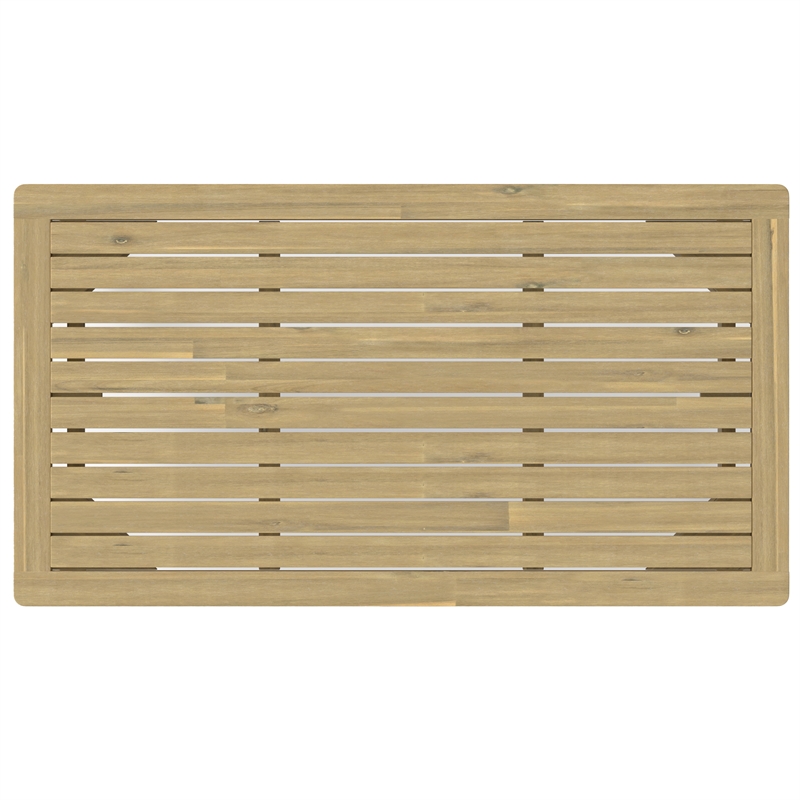 Pemberly Row 4-Piece Outdoor Conversation Set in Grey Fabric and Acacia Wood