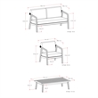 Pemberly Row 4-Piece Outdoor Conversation Set in Grey Fabric and Acacia Wood