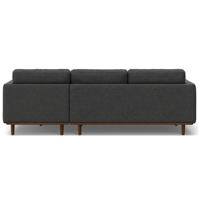 Pemberly Row Right Sectional Sofa in Charcoal Grey Woven-Blend Fabric