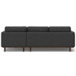Pemberly Row Right Sectional Sofa in Charcoal Grey Woven-Blend Fabric