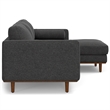 Pemberly Row Right Sectional Sofa in Charcoal Grey Woven-Blend Fabric