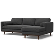 Pemberly Row Right Sectional Sofa in Charcoal Grey Woven-Blend Fabric