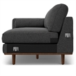 Pemberly Row Right Sectional Sofa in Charcoal Grey Woven-Blend Fabric
