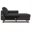 Pemberly Row Right Sectional Sofa in Charcoal Grey Woven-Blend Fabric
