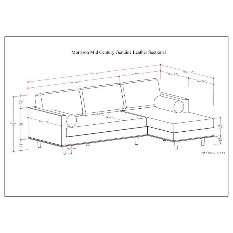 Pemberly Row Right Sectional Sofa in Charcoal Grey Woven-Blend Fabric