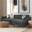 Pemberly Row Right Sectional Sofa in Charcoal Grey Woven-Blend Fabric