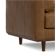 Pemberly Row Mid-Century Modern Armchair in Caramel Brown Genuine Leather