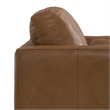 Pemberly Row Mid-Century Modern Armchair in Caramel Brown Genuine Leather