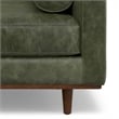Pemberly Row Mid-Century Modern Armchair in Moss Green Genuine Leather