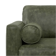 Pemberly Row Mid-Century Modern Armchair in Moss Green Genuine Leather