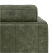 Pemberly Row Mid-Century Modern Armchair in Moss Green Genuine Leather